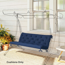 Outsunny 3 Seater Bench Cushion, Garden Chair Cushion with Back and Ties