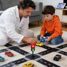 10 Rolls Black Road Tape - Kids Toy Car Race Track Party Decorations, Easy-to-Apply Non-Slip Racing Tape