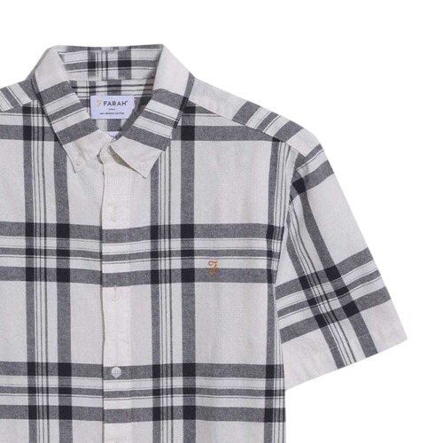 Farah (XL, Ecru) Farah Mens Bold Check Cotton Shirt 1