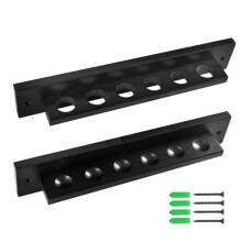 (Black)Solid Wood Pool Stick Holder Stand With Six Slots For Pool Table Equipment Rooms Game