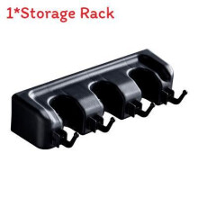 (Black 26cm)Modern Mop Broom Holder With Hooks Wall Mounted Organizer For Bathroom Use Kitchen