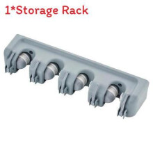 (Gray White 33cm)Modern Mop Broom Holder With Hooks Wall Mounted Organizer For Bathroom Use Kitchen