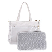 (White with Insert) Big Ita Bag Black with Insert Japanese Cute Clear Women Double Straps Girls Kawaii Transparent Shoulder Bag Purses and Handbags