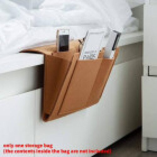 (Brown) Felt Solid Color Bedroom Hanging Organizer With Multiple Nightstand For Pockets