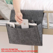 (Dark Gray) Felt Solid Color Bedroom Hanging Organizer With Multiple Nightstand For Pockets