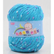 (Lake Blue)Bola de hilo de punto material de algodón colorido ganchillo a mano suave y cómodo