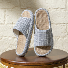 (Blue, 43) Flip Linen Comfort Flops With Wearresistant Tpr Sole For Relaxation Indoor