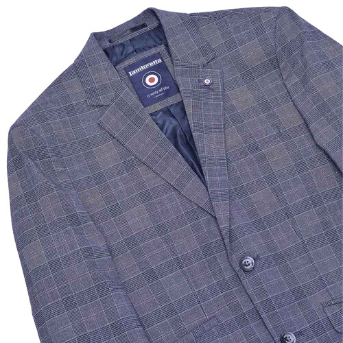 Lambretta (52 in, Slate) Lambretta Mens Bradley Checked Blazer 1