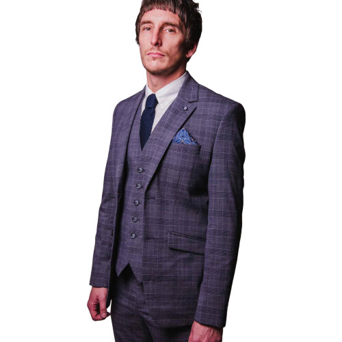 Lambretta (52 in, Slate) Lambretta Mens Bradley Checked Blazer 2