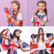 Flag Uk Tattoo Sticker Queens Crown Big Ben Party Temporary Proof Sticker Water