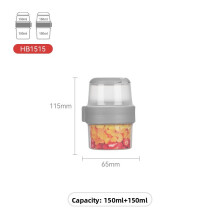 (Gray, 870ml) Food Sealed Versatile Box With Double Layers And Microwave Safe Pp For And Lunch Outdoors