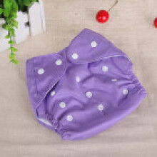 (Purple) Baby Color Solid Small Washable Cloth Diaper Adjustable Thin Thick Fleece Mesh