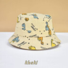 (Khaki Dinosaur)Infant Sun Hat Kids Cotton Baby Cap With Short Brim For Sun Protection And Breathability