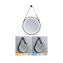 Paulmann 71092 LED illuminated mirror Miro IP44 Tunable White 200lm 230V 7.5W LED mirror, black matt bathroom luminaire