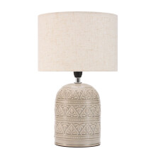 Paulmann Pauleen 48223 Tender Pearl Table Light, max. 20 watts, handmade, beige, boho-style bedside lamp made of fabric and ceramic, E14