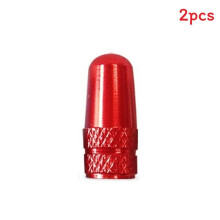 (Red)Presta Bicycle Valve Cap Aluminum Alloy Cover With Stainless Steel Material For Daily