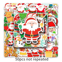 Sticker Christmas 50pcs Santaclaus Waterproof Reusable Graffiti Decorate Luggage