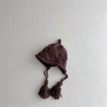 (Coffee)Knit Hat With Fluffy Tassels And Sun Shade For Girl Baby Winter And Wear Autumn