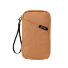 (Brown) Travel Capacity Large Card Bag With Waterproof Polyester For Tickets Passports And