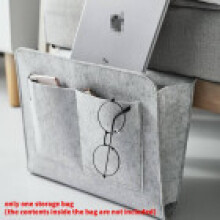 (Light Gray) Felt Solid Color Bedroom Hanging Organizer With Multiple Nightstand For Pockets
