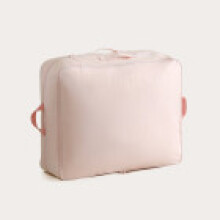 (Pink, 50x40x30cm) Quilted Style Cube Duvet Storage Bag With Compression For Organization Closet Bedroom