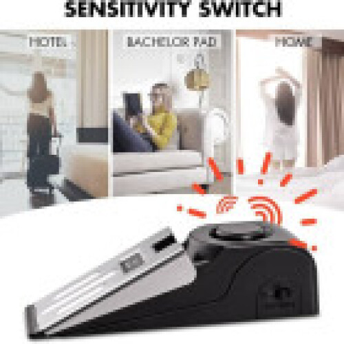 Triggered Wireless Stop Security System Home Wedge Shaped Door Alarm Topper