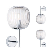 Paulmann 71140 Selection Bathroom wall luminaire Ruya IP44 E14 230V max. 20W glass chrome, bathroom lighting lamp not included