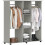Open Wardrobe Double Mobile Storage Shelves Organizer W/6 Wheels-Grey 1