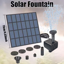 Solar Powered Fountain With Floating Base For Garden Pool And Features Water