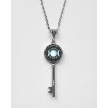 (Silver)Elegante colar de liga deusa da lua e estrela com design sem camadas para unissex