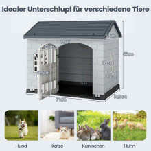 Weerbestendig plastic hondenhok met afsluitbare deur