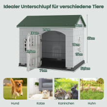 Weerbestendig plastic hondenhok met afsluitbare deur