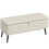Linen-Look 92 x 31cm Storage Ottoman - Cream White 1
