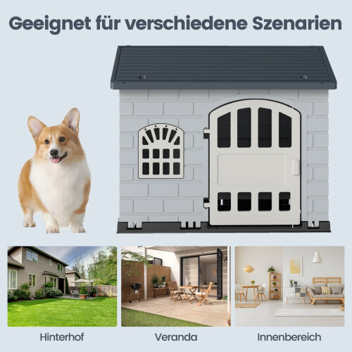 Weerbestendig plastic hondenhok met afsluitbare deur 2