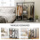 Open Wardrobe Double Mobile Storage Shelves Organizer W/6 Wheels-Grey 7