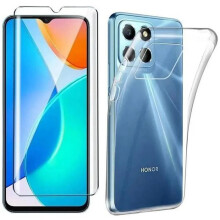 Coque et film protecteur - Honor - 90 Lite - Transparent - Silicone - Verre trempé