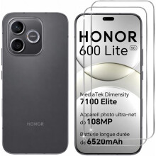 Verre trempé TECHTA pour Honor 600 Lite 5G - Lot de 2 - 9H Anti-rayures