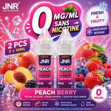 JNR - E-liquide Peach Berry 0MG/ML - Sans Nicotine - PĂŞche & Baies - Lot de 2 x 10ML
