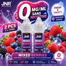 JNR - E-liquide Mixed Berries 0MG/ML - Sans Nicotine - Baies Mixtes - Lot de 2 x 10ML