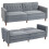 Velvet-Feel Three-Seater Sofa Bed - Dark Grey 1