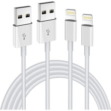 Câble USB Lightning - TOP4PC - iPhone SE / SE (2020) / SE (2022) - 1 m - Lot de 2 - Blanc