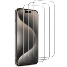 Film Verre Trempé - TOP4PC - iPhone 15 Pro - 9H - Ultra Transparent - Lot de 3