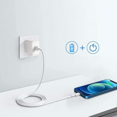 Câble USB Lightning - TOP4PC - iPhone SE / SE (2020) / SE (2022) - 1 m - Lot de 2 - Blanc 2