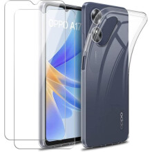 Coque - NEW&TECK - Oppo A17 - Transparent - Antichoc - 2 verres trempés