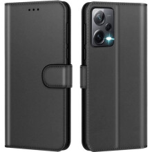 Pochette étui housse - NEW&TECK - Xiaomi Redmi Note 12 Pro 5G - Cuir - Fermeture magnétique - Noir