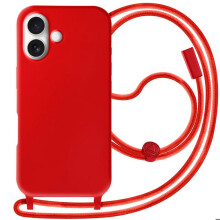 Coque - AVIZAR - iPhone 16 - Semi Rigide - Cordon Nylon Ajustable - Rouge