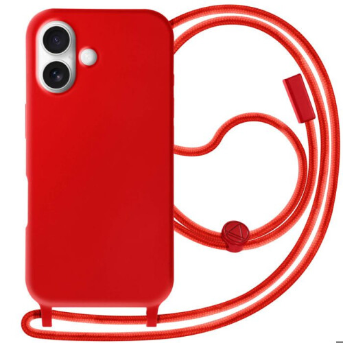 Coque - AVIZAR - iPhone 16 - Semi Rigide - Cordon Nylon Ajustable - Rouge