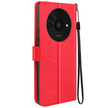 Étui pour Xiaomi Redmi A3 - MAYAXESS - Portefeuille Fonction Support avec Dragonne - Rouge