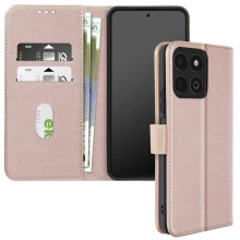 Étui - AVIZAR - Honor 200 Smart - Rose Champagne - Support Vidéo - Rangement pour cartes
