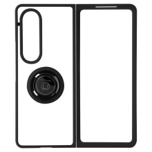 Coque - Samsung - Galaxy Z Fold 4 - Bi-matière - Bague Métallique - Support Vidéo Noir